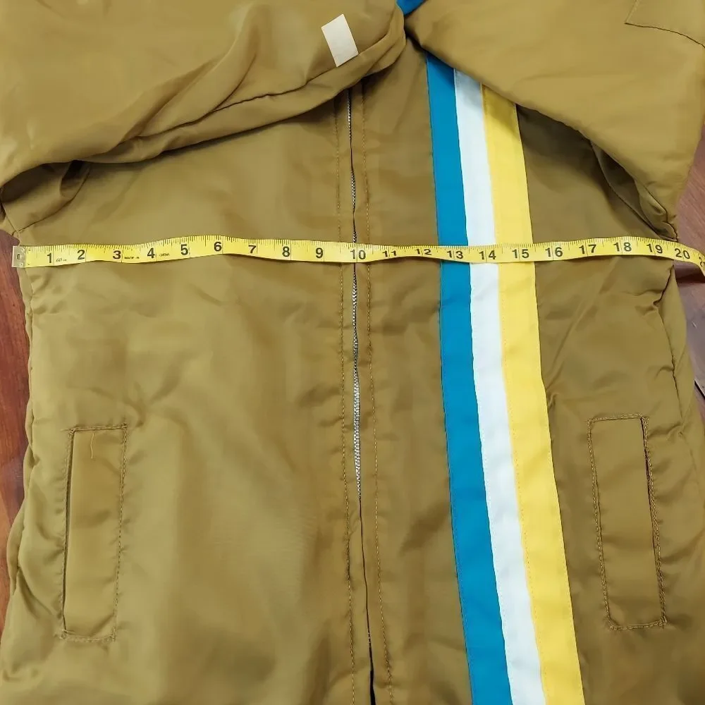 Vintage The Great Lakes Jacket with Blue, Yellow, White Stripes Sz 16